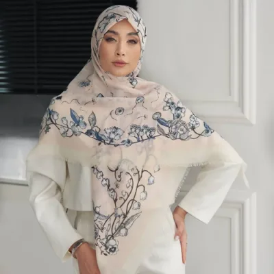 روسری نخی وارداتی، رنگبندی ۲ رنگ، جین ۱۰تایی