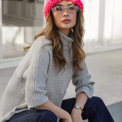کلاه بافتنی+کتون فرانسوی🇫🇷