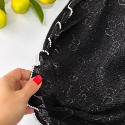 شال ابریشمی برشکا با طرح مروارید