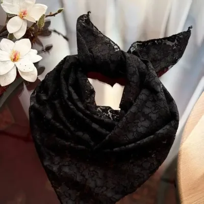 روسری مینی گل مشکی
