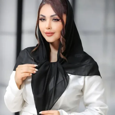 روسری پارچه وارداتی مشکی جت بلک