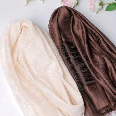 شال چروک ساده رنگی پارچه مونو