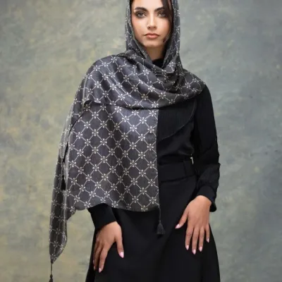 شال نخ منگوله دار سیا