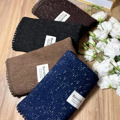 شال پلیسه پلی‌استر رنگ شاین عدسی