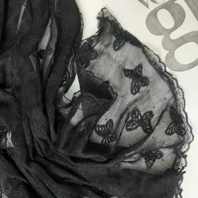 شال تور پروانه نگین مشکی