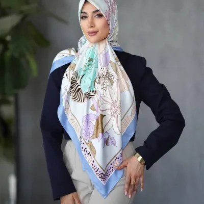 روسری ابریشم ژاکارد ۶ رنگ