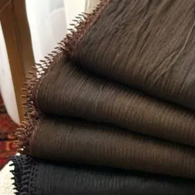 شال ابریشم میله‌ای مشکی