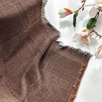 شال حصیری چهارخانه پرزی