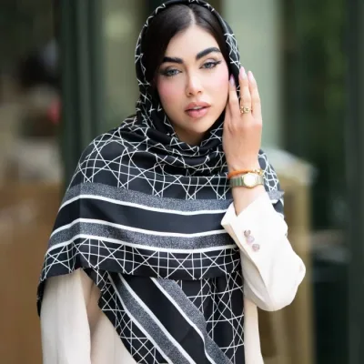 روسری نخی آبی، اسکارف، جین 8 عددی