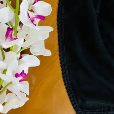 روسری نخی درختی وارداتی با عدسی دوخت شده