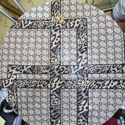روسری نخی چاپی دست دوز طرح بندی