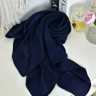 روسری ابریشم ترک کادردار سورمه‌ای