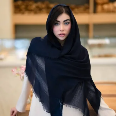 شال ساده پارچه نخ رنگی