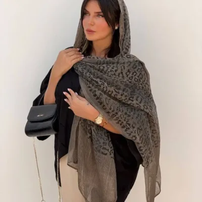 شال پلنگی کبریتی تک رنگ