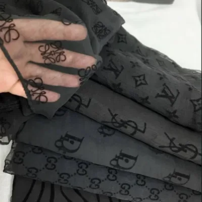 شال حریر مخمل مشکی