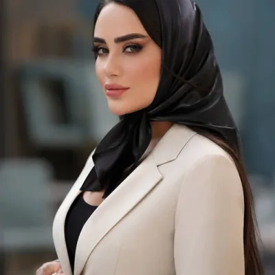مینی اسکارف ابریشم تک مشکی کرپ