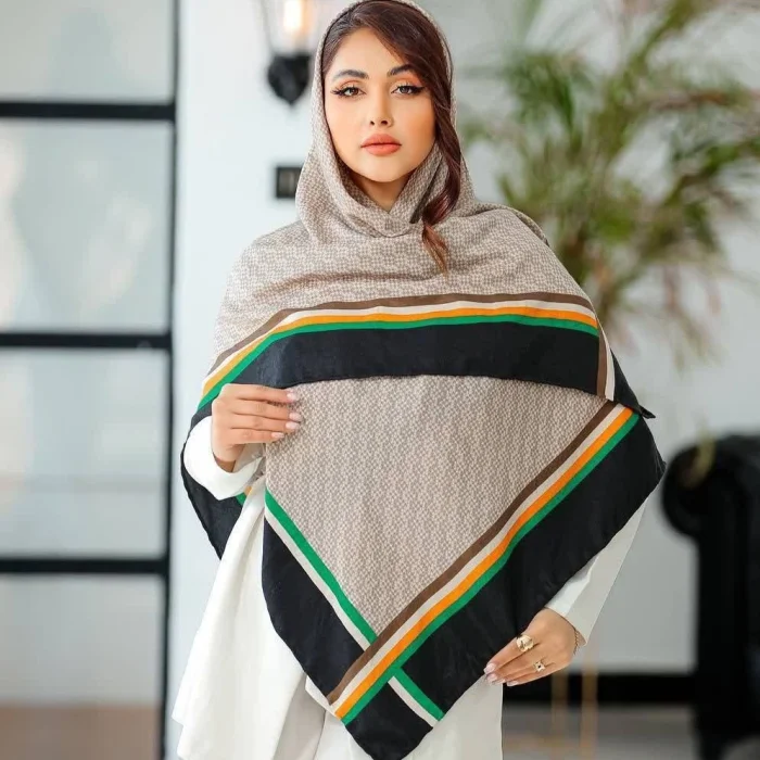 روسری چهارفصل جناقی دستدوز