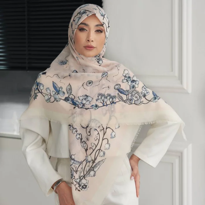 روسری نخی وارداتی، رنگبندی ۲ رنگ، جین ۱۰تایی