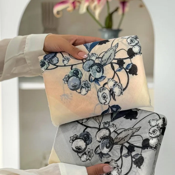 روسری نخی وارداتی، رنگبندی ۲ رنگ، جین ۱۰تایی