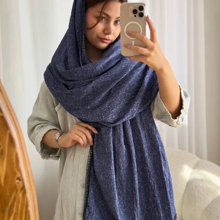 شال پاییزه حاشیه دانتل گرم بالا