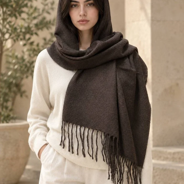 شال موهر میکس قهوه ای