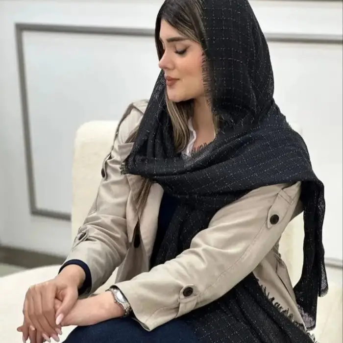 شال کنفی حصیری چهارگوش دور ریش