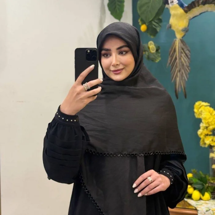 روسری کریستال دور ملیله مشکی جین ۱۰ تایی