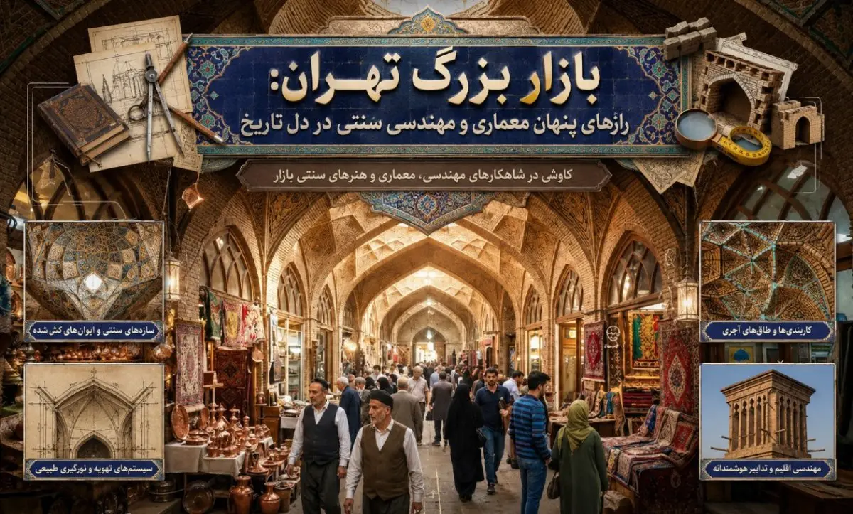 بازار بزرگ تهران: رازهای پنهان معماری و مهندسی سنتی در دل تاریخ