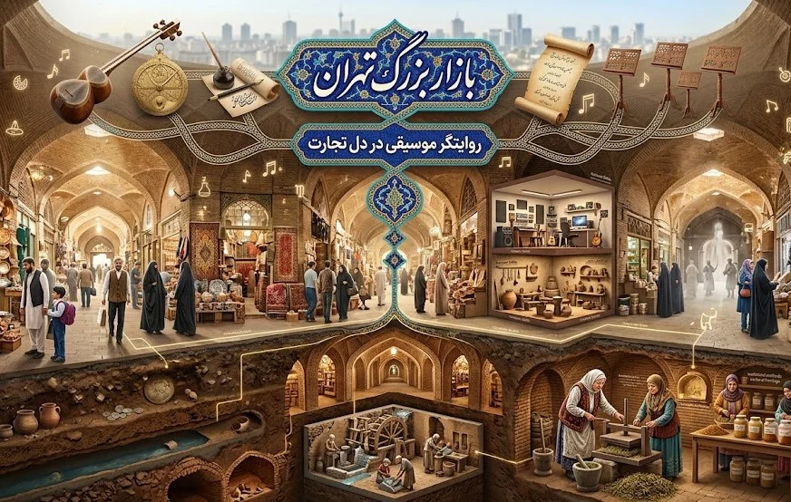 بازار بزرگ تهران: روایتگر موسیقی در دل تجارت؛ از نغمه‌های سنتی تا خنیاگران دوره‌گرد