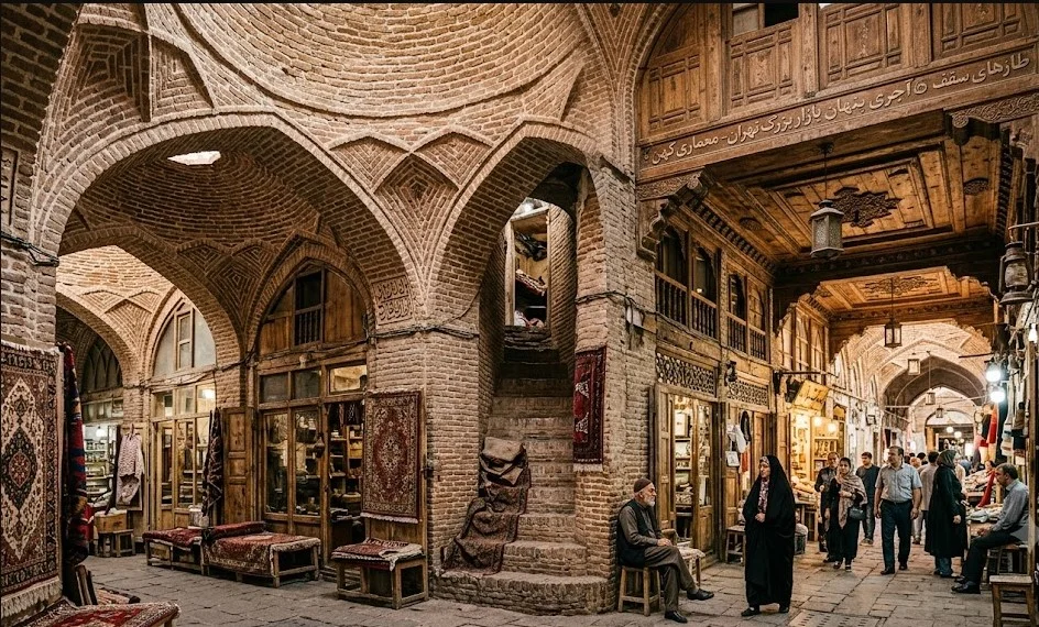 بازار بزرگ تهران: رازهای پنهان در معماری بازار؛ از طاق‌های آجری تا سقف‌های چوبی