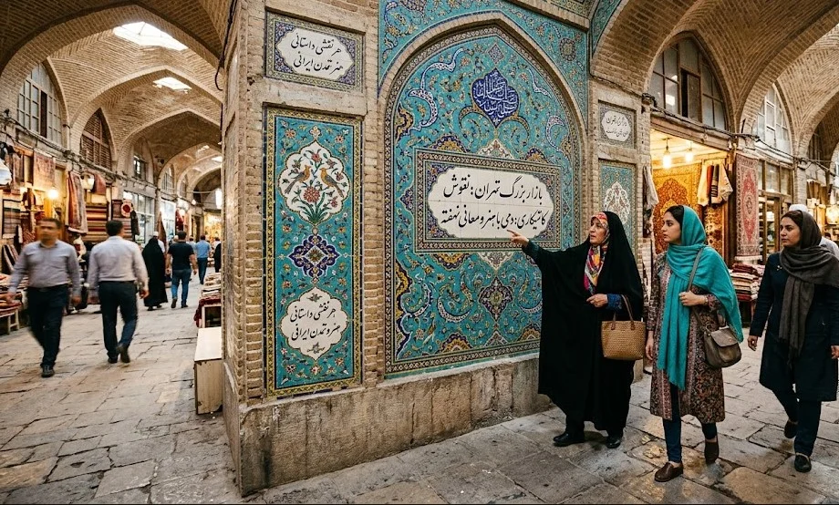 نقوش کاشیکاری در بازار بزرگ تهران: دمی با هنر و معانی نهفته