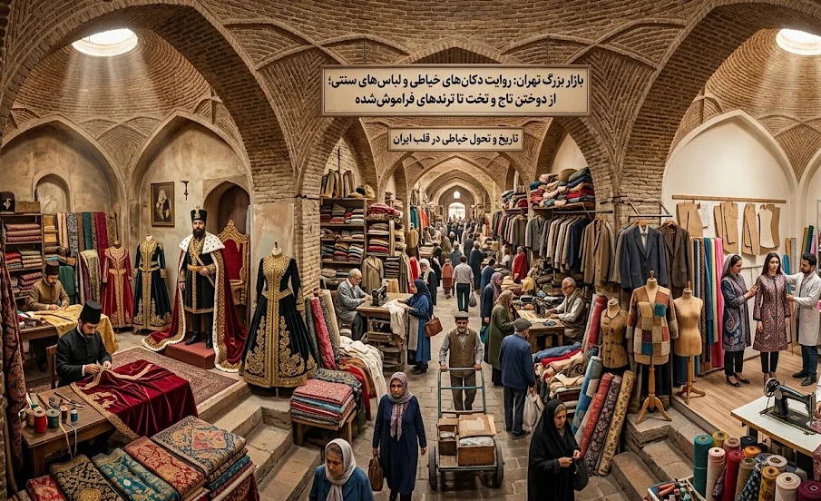 بازار بزرگ تهران: روایت دکان‌های خیاطی و لباس‌های سنتی؛ از دوختن تاج و تخت تا ترندهای فراموش‌شده