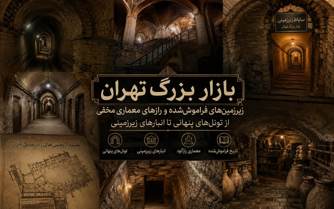 بازار بزرگ تهران: زیرزمین‌های فراموش‌شده و رازهای معماری مخفی؛ از تونل‌های پنهانی تا انبارهای زیرزمینی